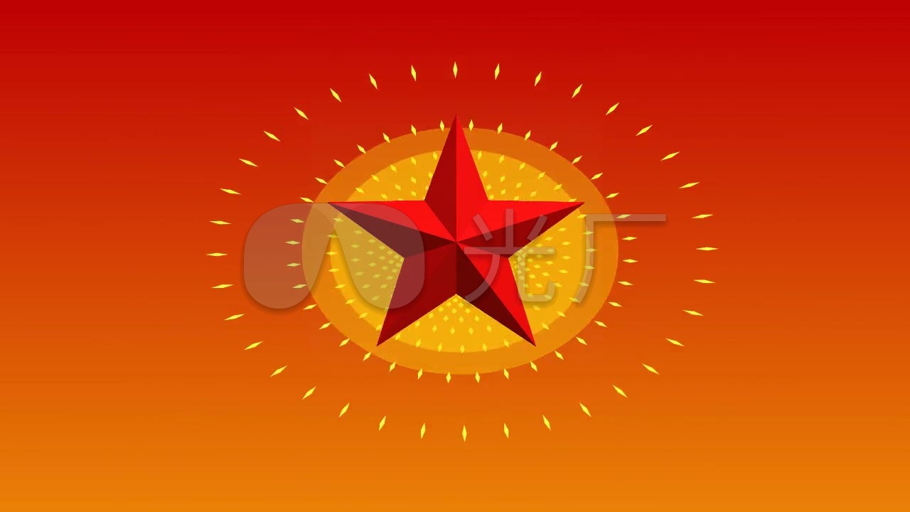 闪光五角星.红底 - 中国风背景视频素材 - www.vjshi.