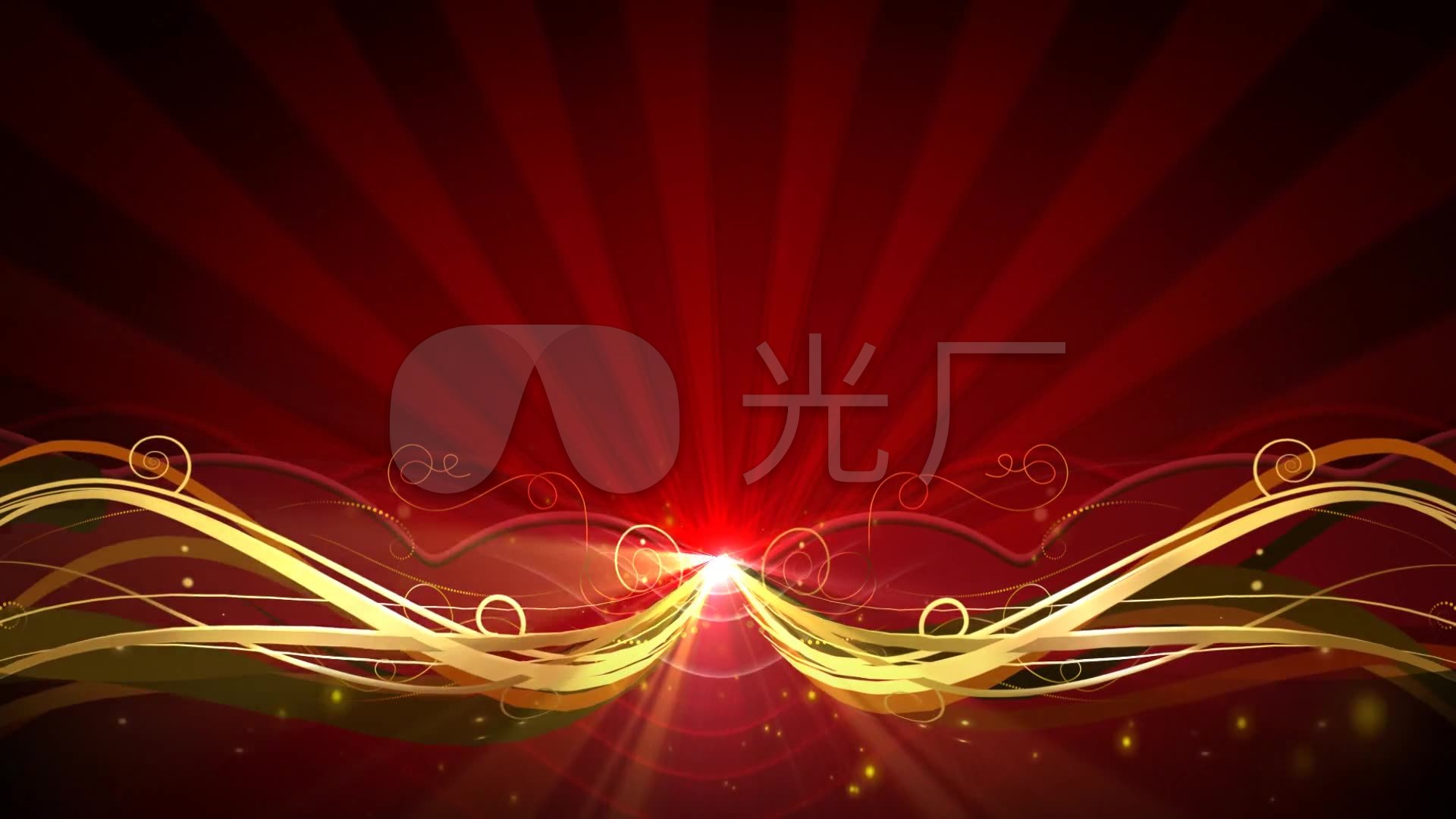 红色豪华镀金边光芒背景视频素材