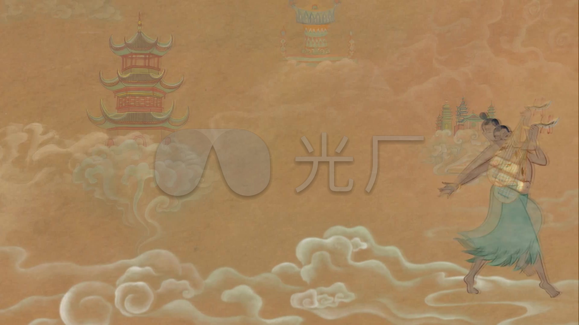 敦煌飞天舞蹈背景_1920x1080_高清视频素材下载(编号:74307)_舞台背景