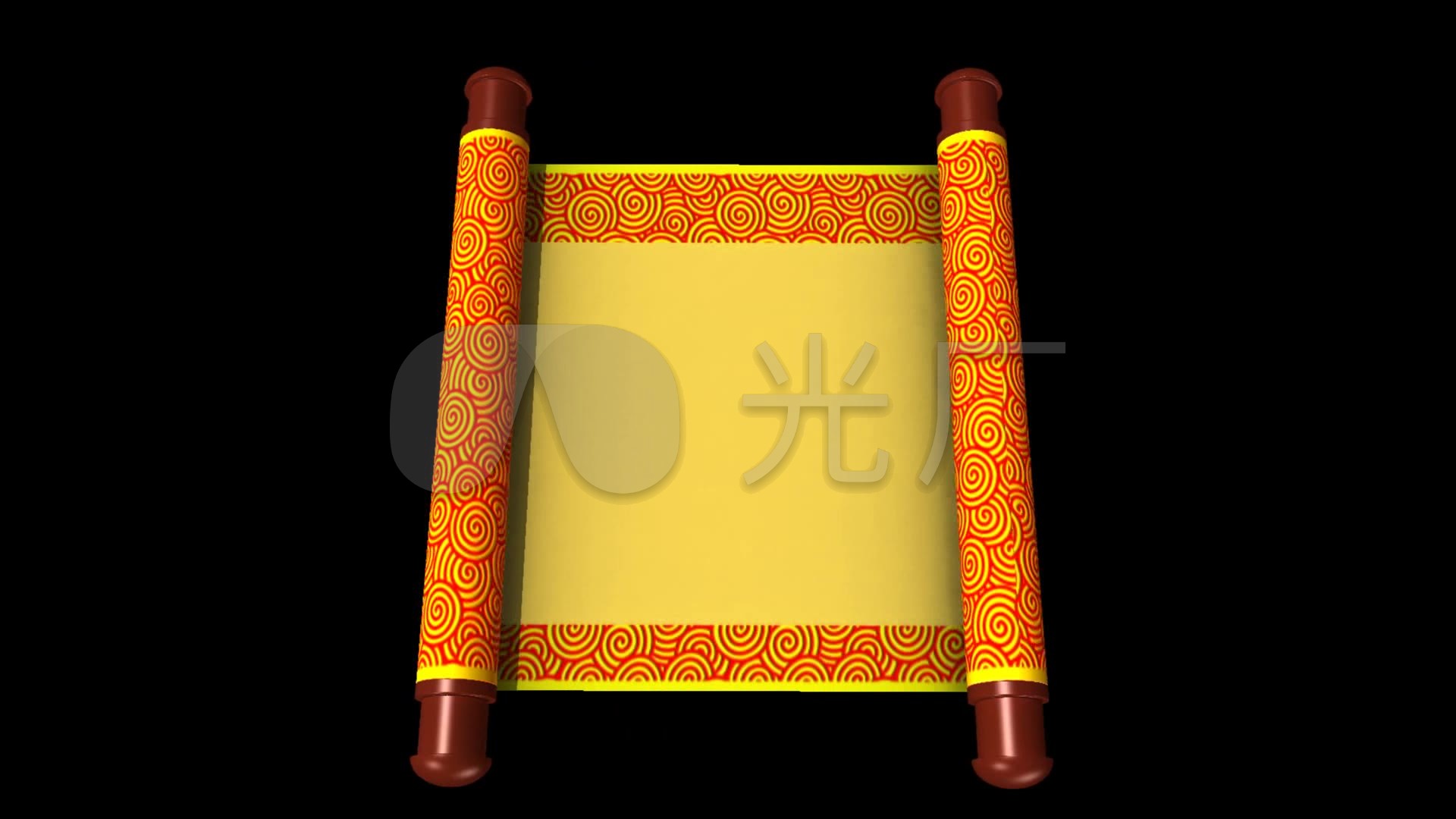 祥云卷轴打开_画卷展开视频素材_1920x1080_高清视频素材下载(编号