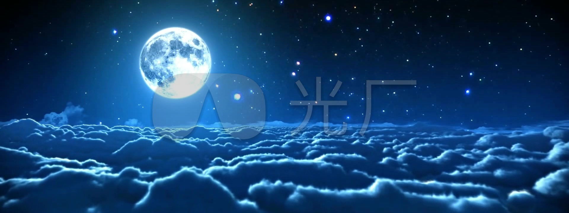 月亮_夜景_云_1920x720_高清视频素材下载(编号:)__vj