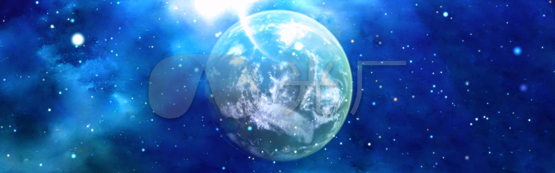 蓝色地球_星球___1920x600_高清视频素材下载(编号:)