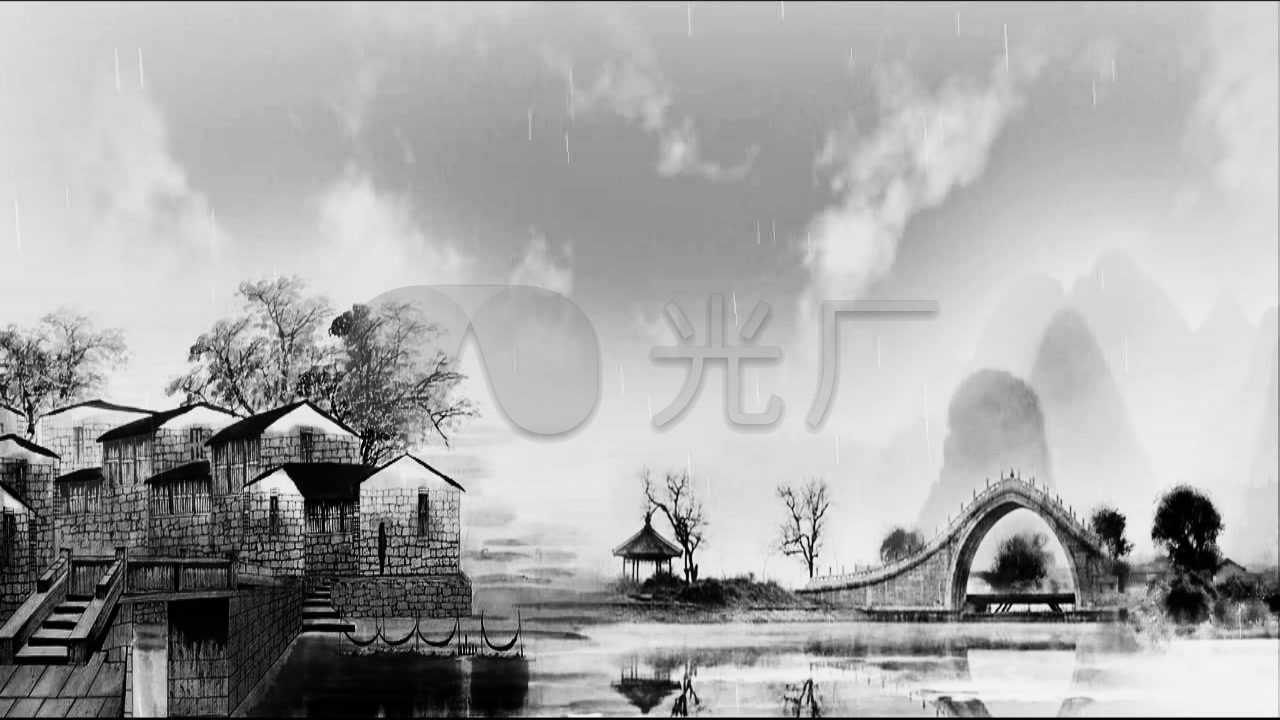 中国古韵江南水乡_1280x720_高清视频素材下载(编号:155578)_舞台背景