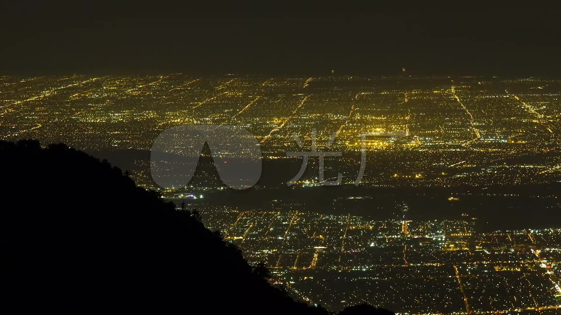 实拍夜晚夜空灯火阑珊万家灯火璀璨夜景_1920x1080_高清视频素材下载