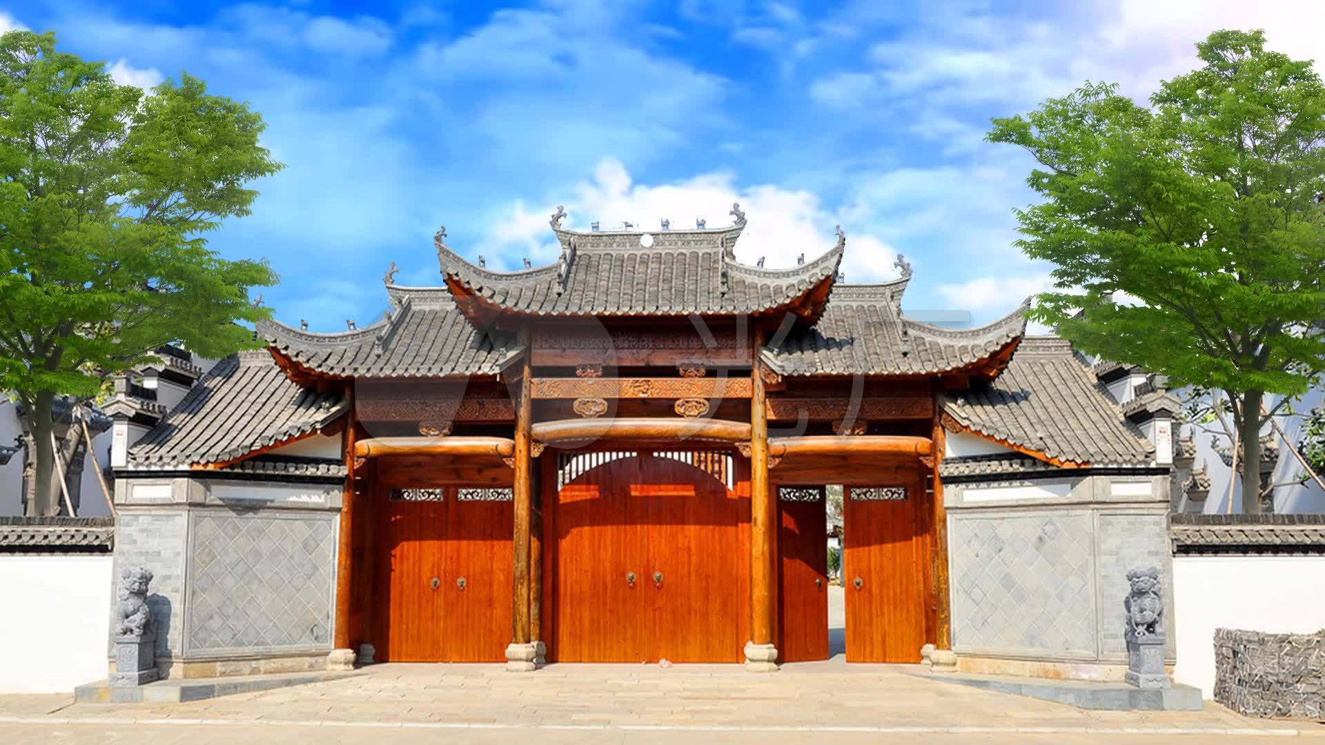 古代富家大院大门