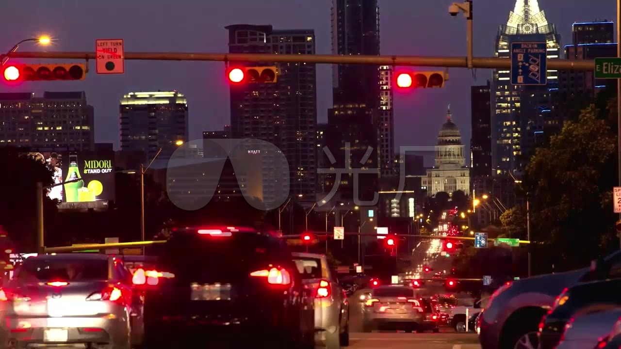 车水马龙的城市夜景_1280x720_高清视频素材下载(编号