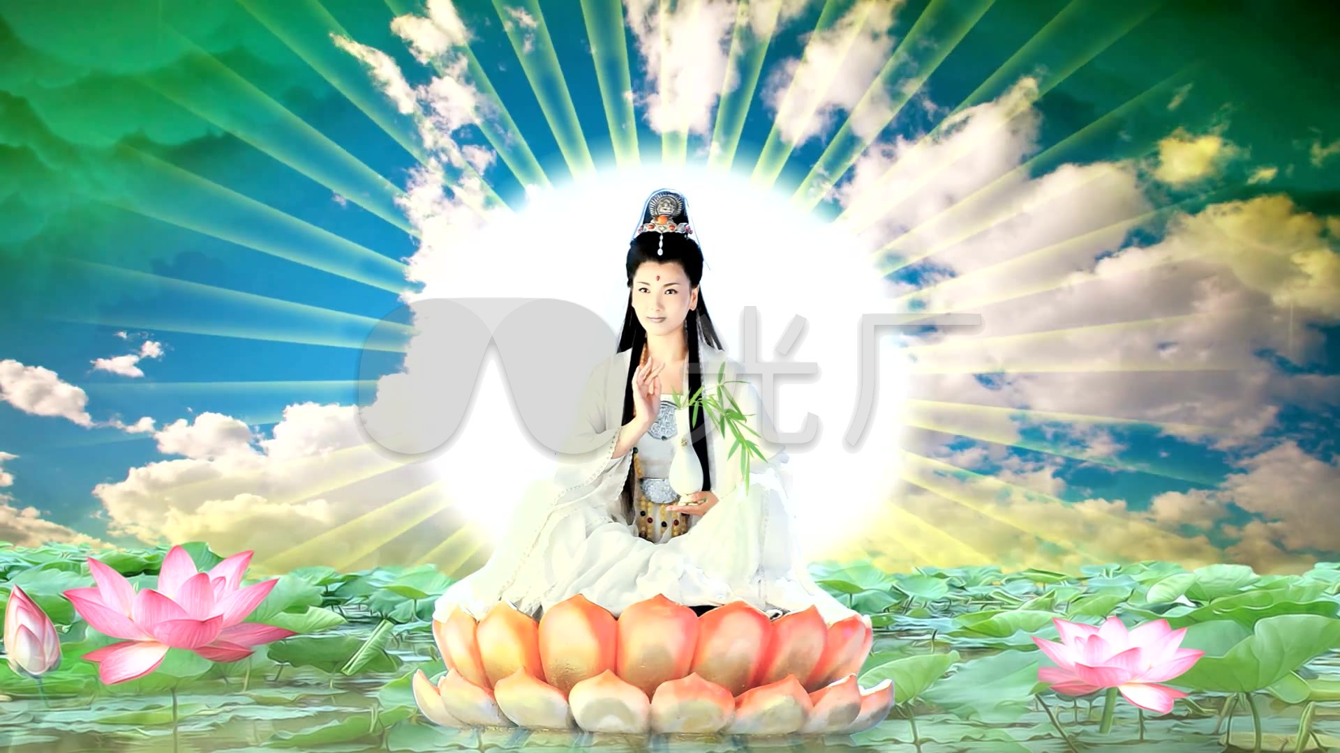 观音菩萨无缝循环_1920x1080_高清视频素材下载(编号
