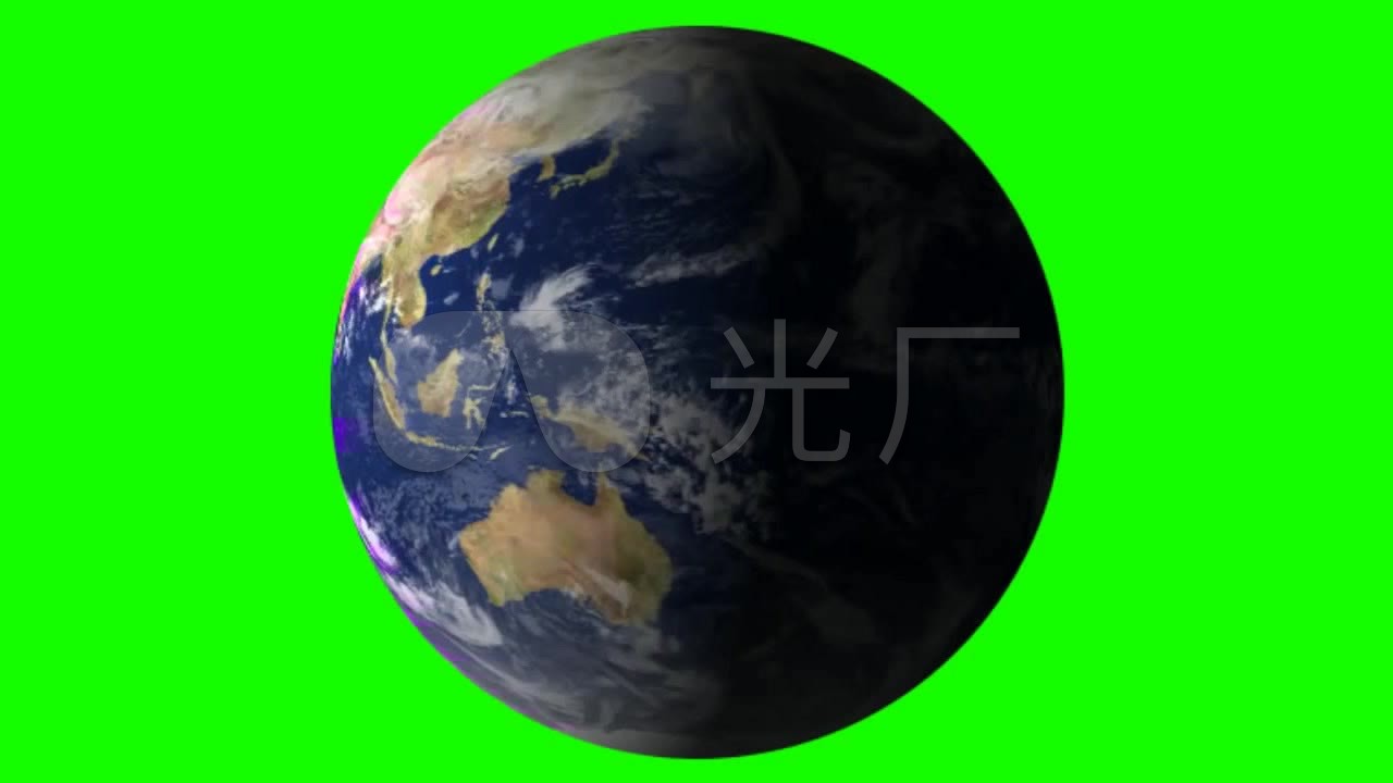 旋转地球影视开场AE绿屏抠像素材_1280X720