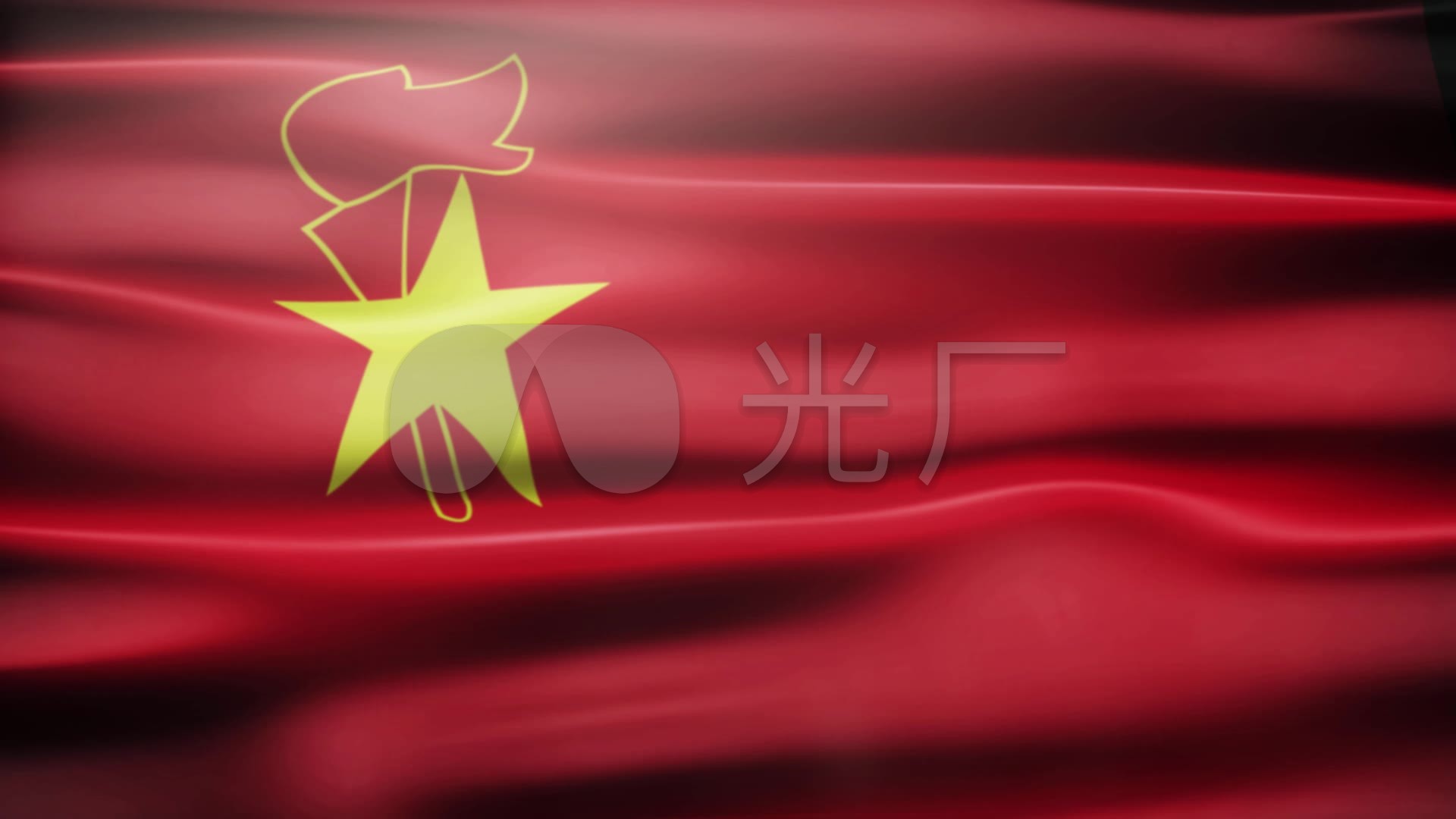 高清中国少年先锋队队旗飘扬视频素材