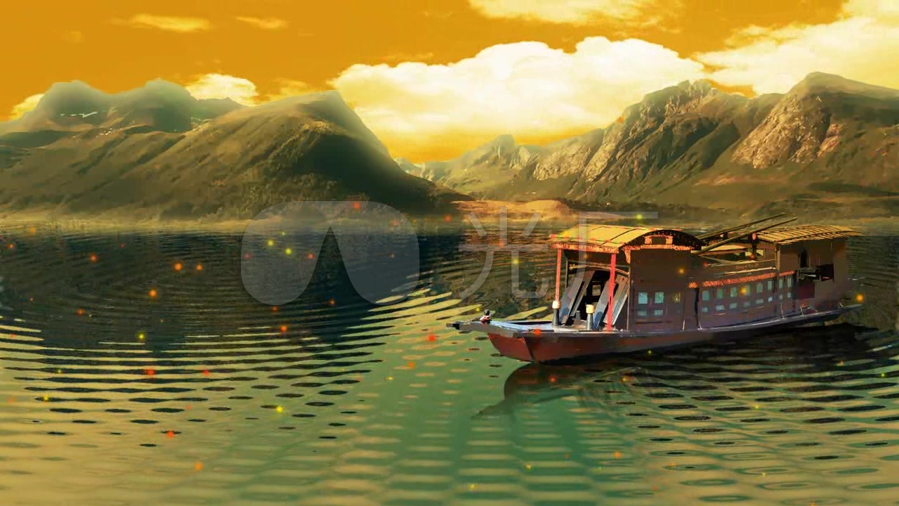 视频素材 舞台背景 场景背景 漂亮的南湖红船晚会led视频