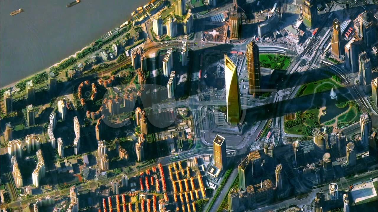 上海卫星地图高楼视频素材_1280X720_高清视