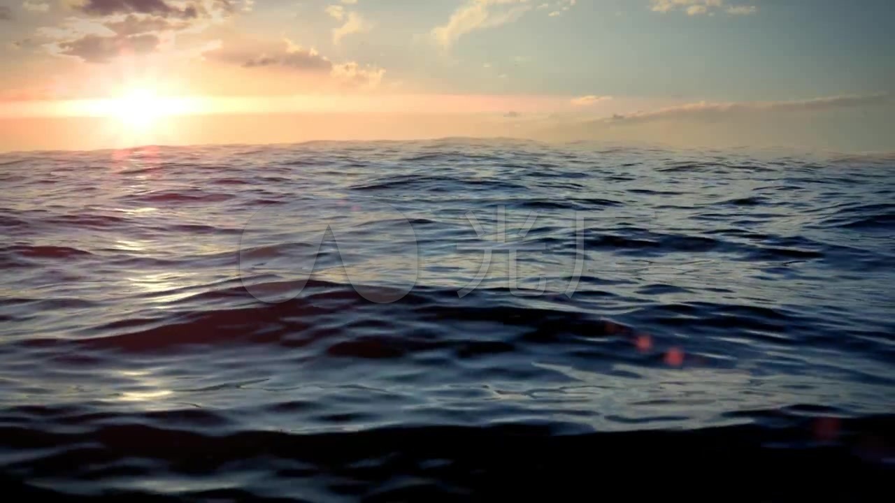 视频素材 舞台背景 场景背景 三维制作唯美海上日出  来自视频原始