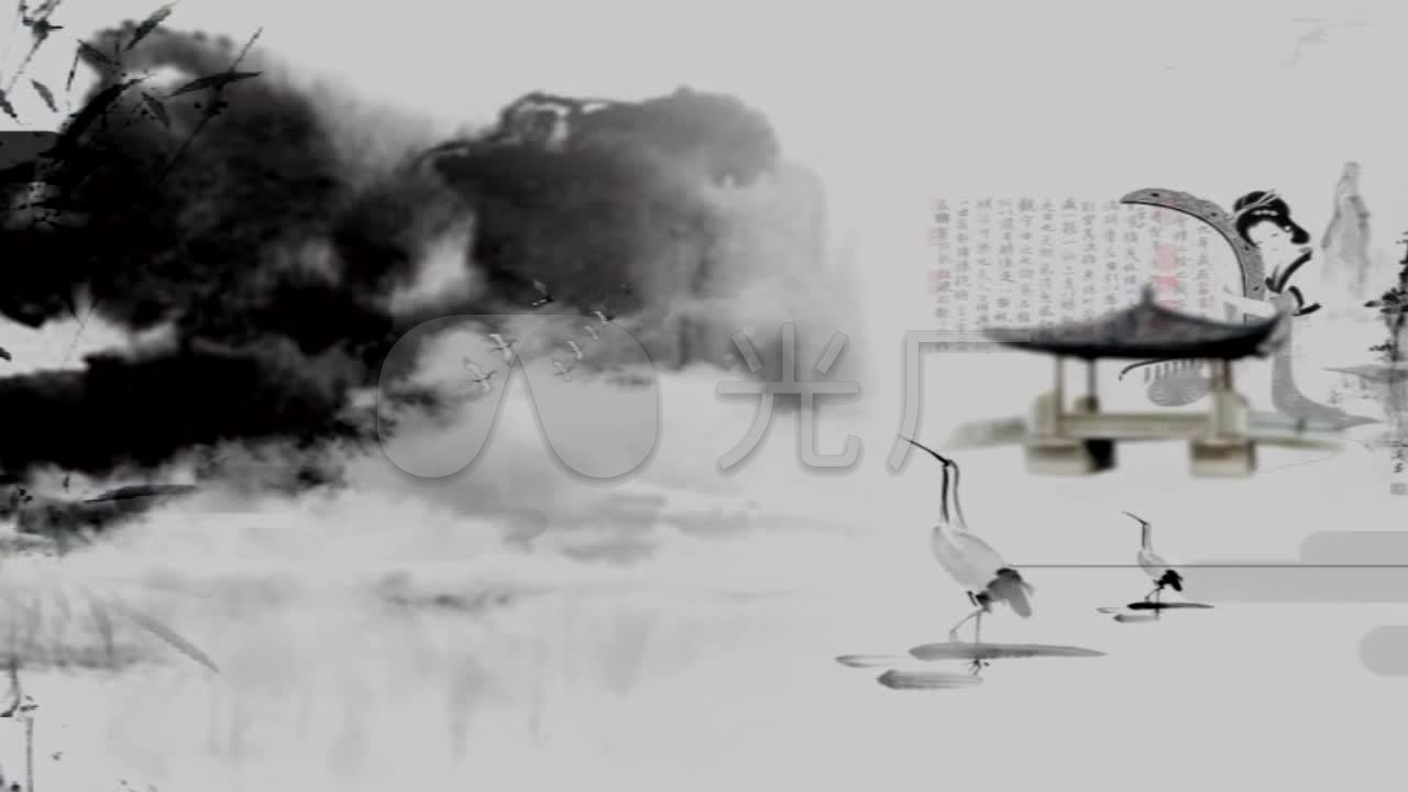 最美中国水墨画_1280x720_高清视频素材下载(编号:)