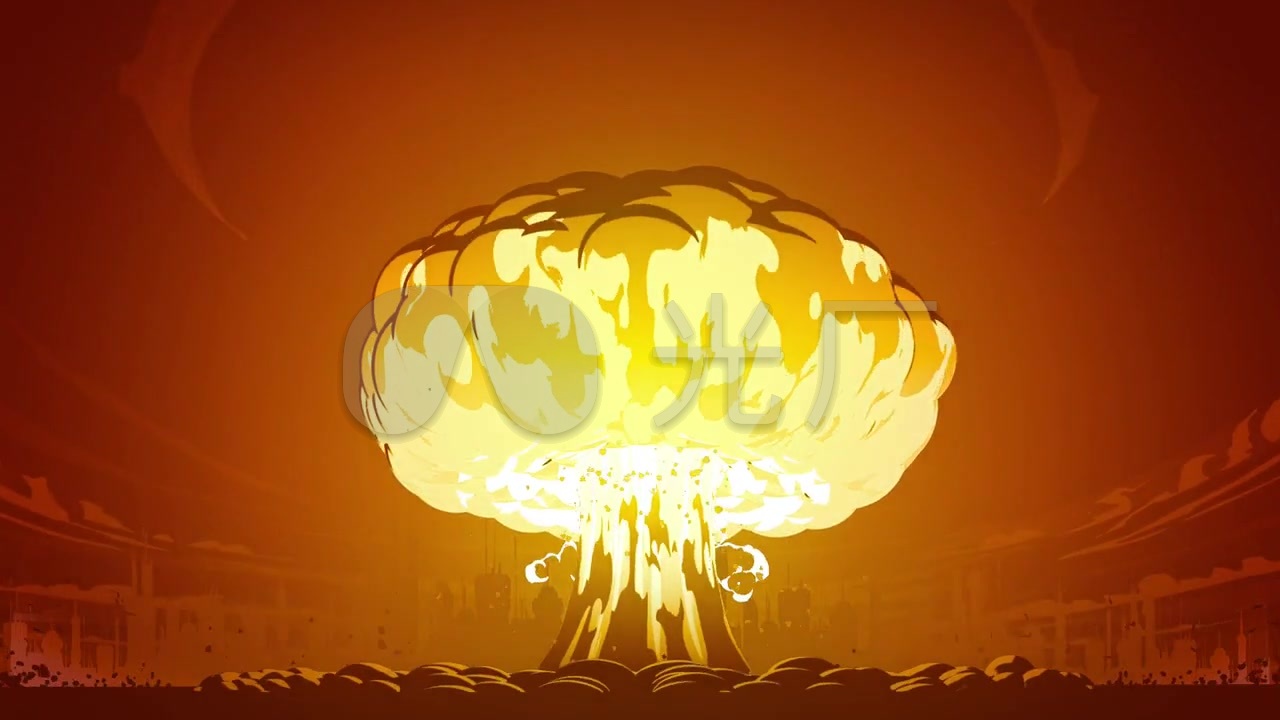 视频素材 酒吧vj 卡通3d 炸弹爆炸蘑菇云  来自视频原始文件或预览