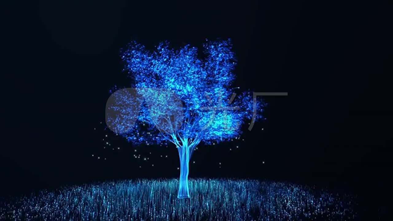 唯美蓝色粒子树