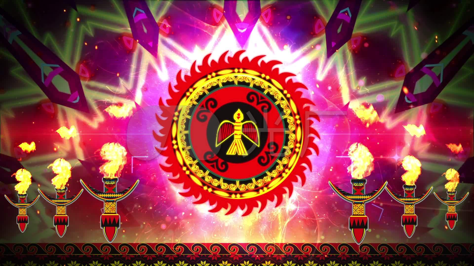 少数民族火把节绚丽大屏led