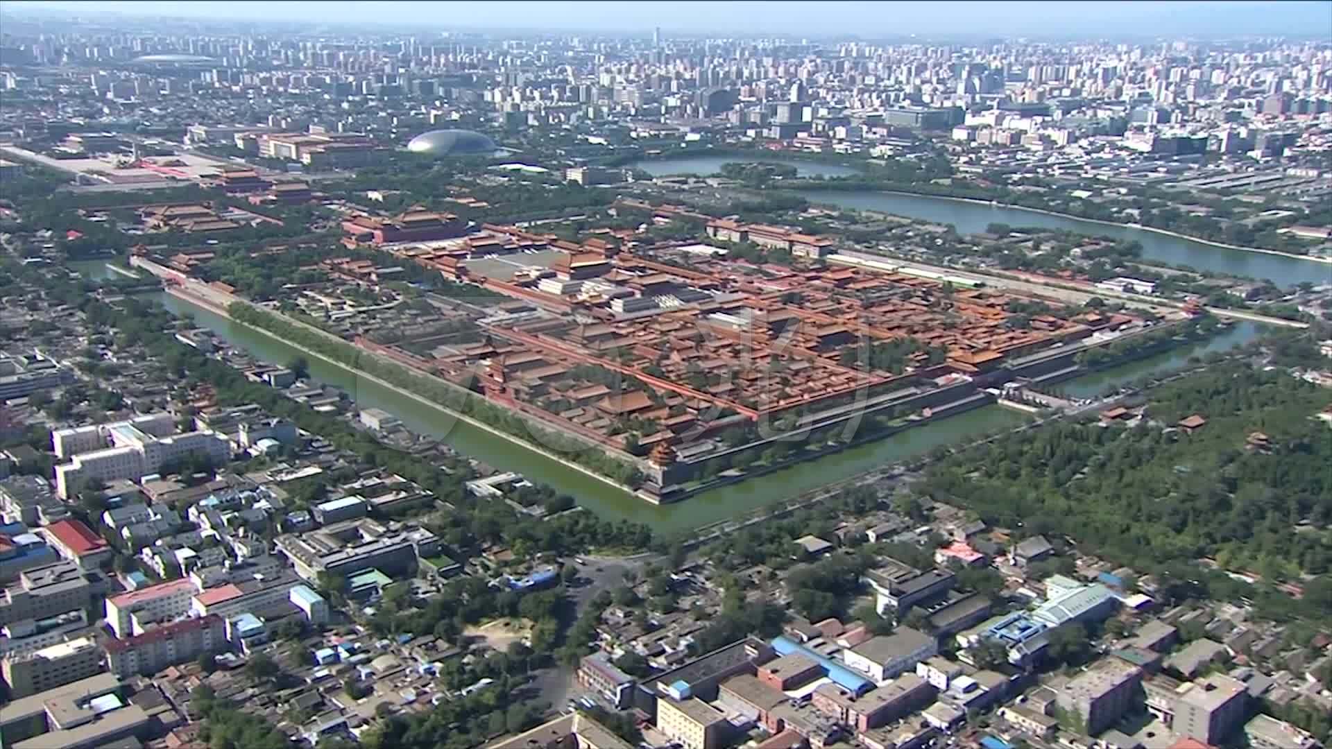 航拍北京天门故宫后海_1920X1080_高清视频