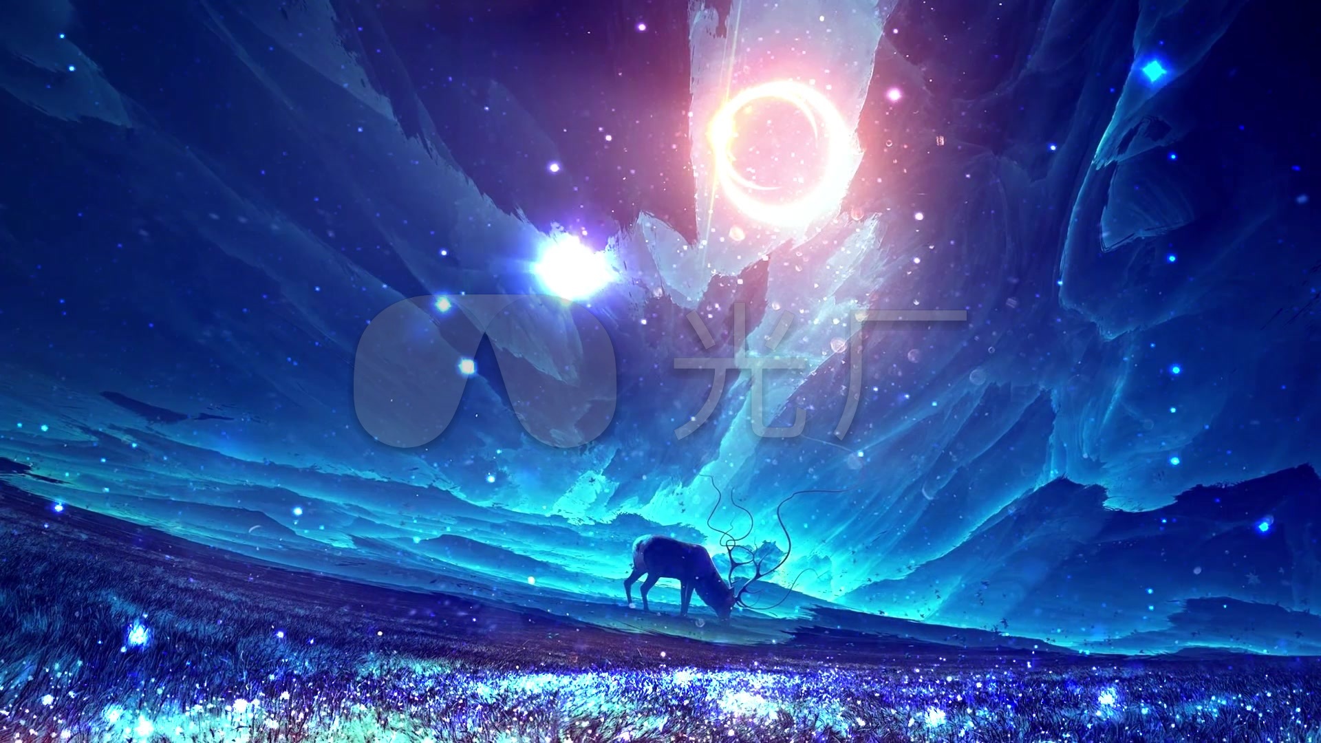 唯美梦幻蓝色舞台背景