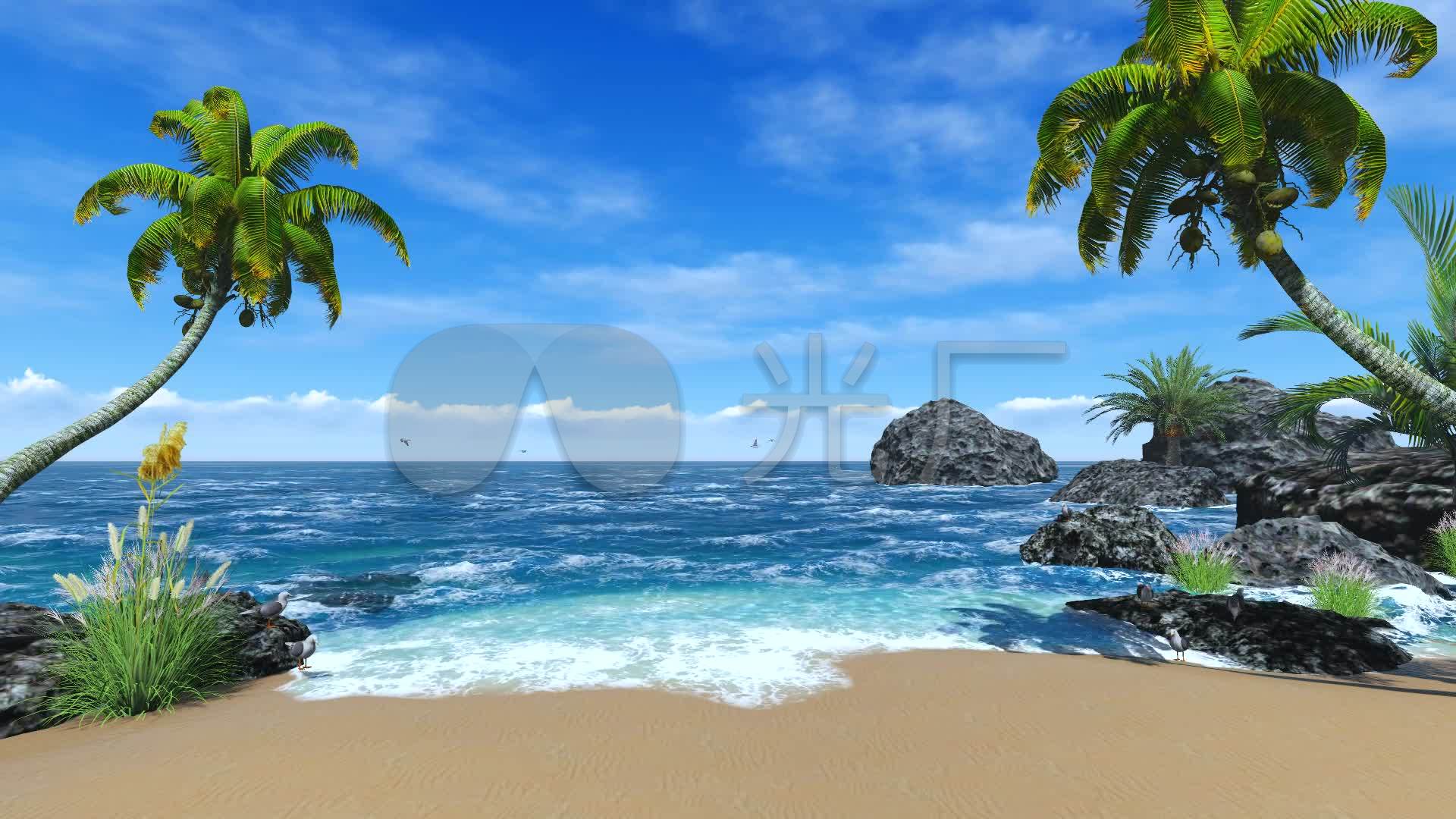 碧海蓝天沙滩视频
