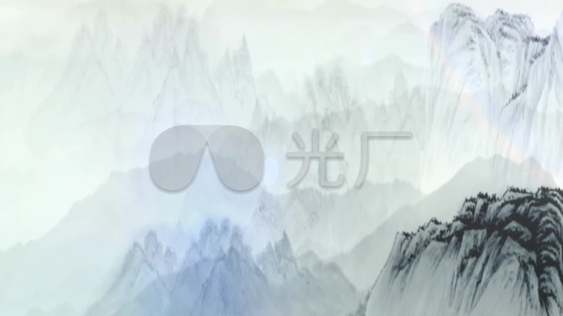 中国风水墨早发白帝城诗词儿歌led背景