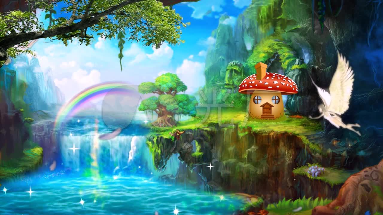 蘑菇仙境小仙子舞蹈背景视频_1280x720_高清视频素材