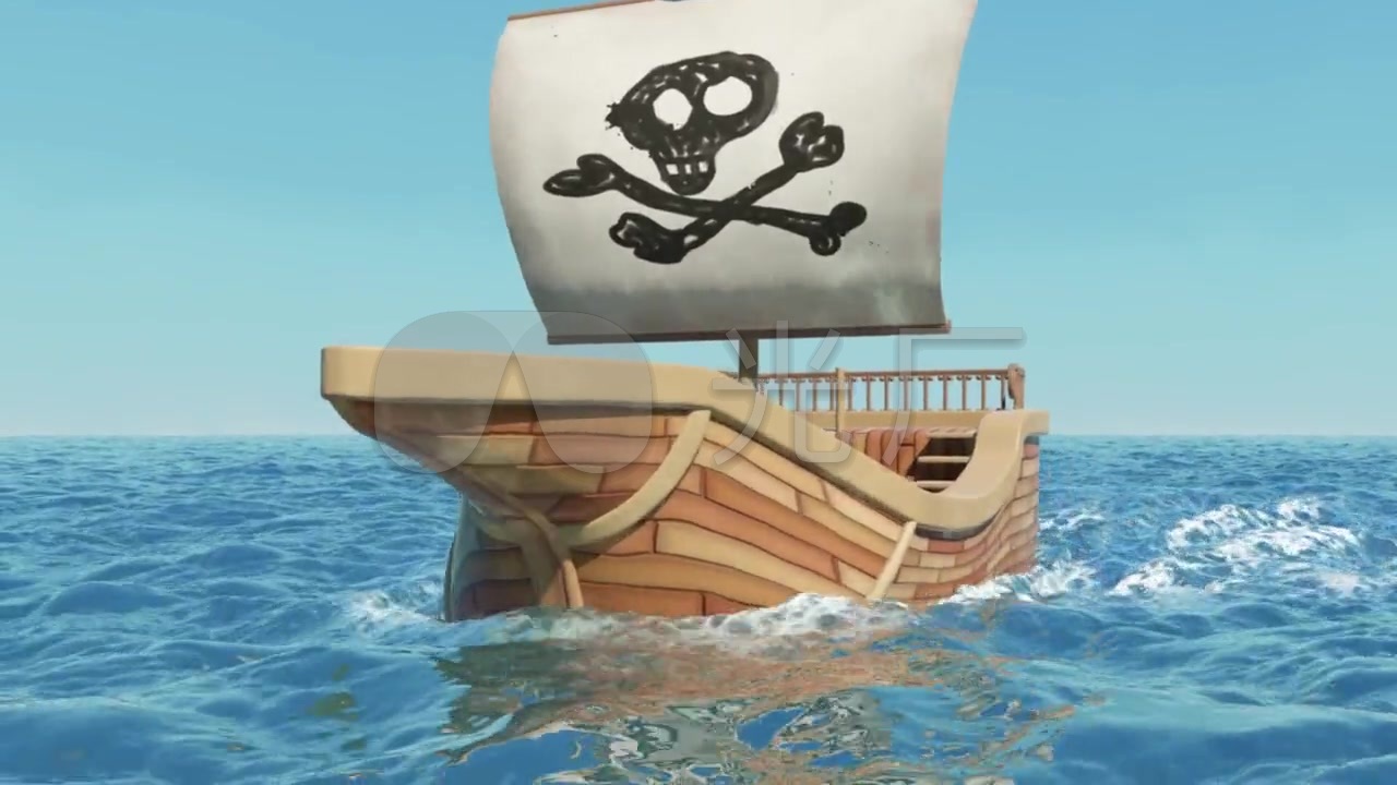 海盗船 三维卡通