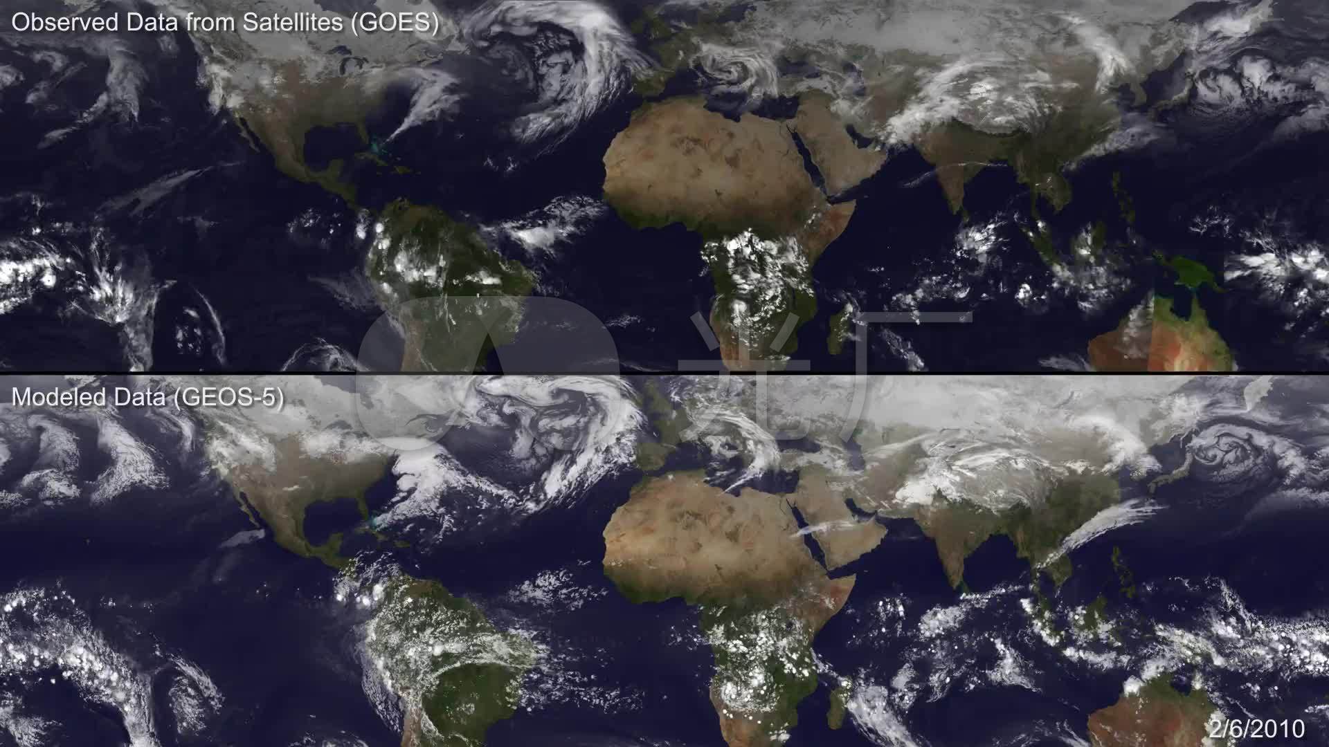 3d贴图地球地图展开云层流动_1920x1080_高清视频素材