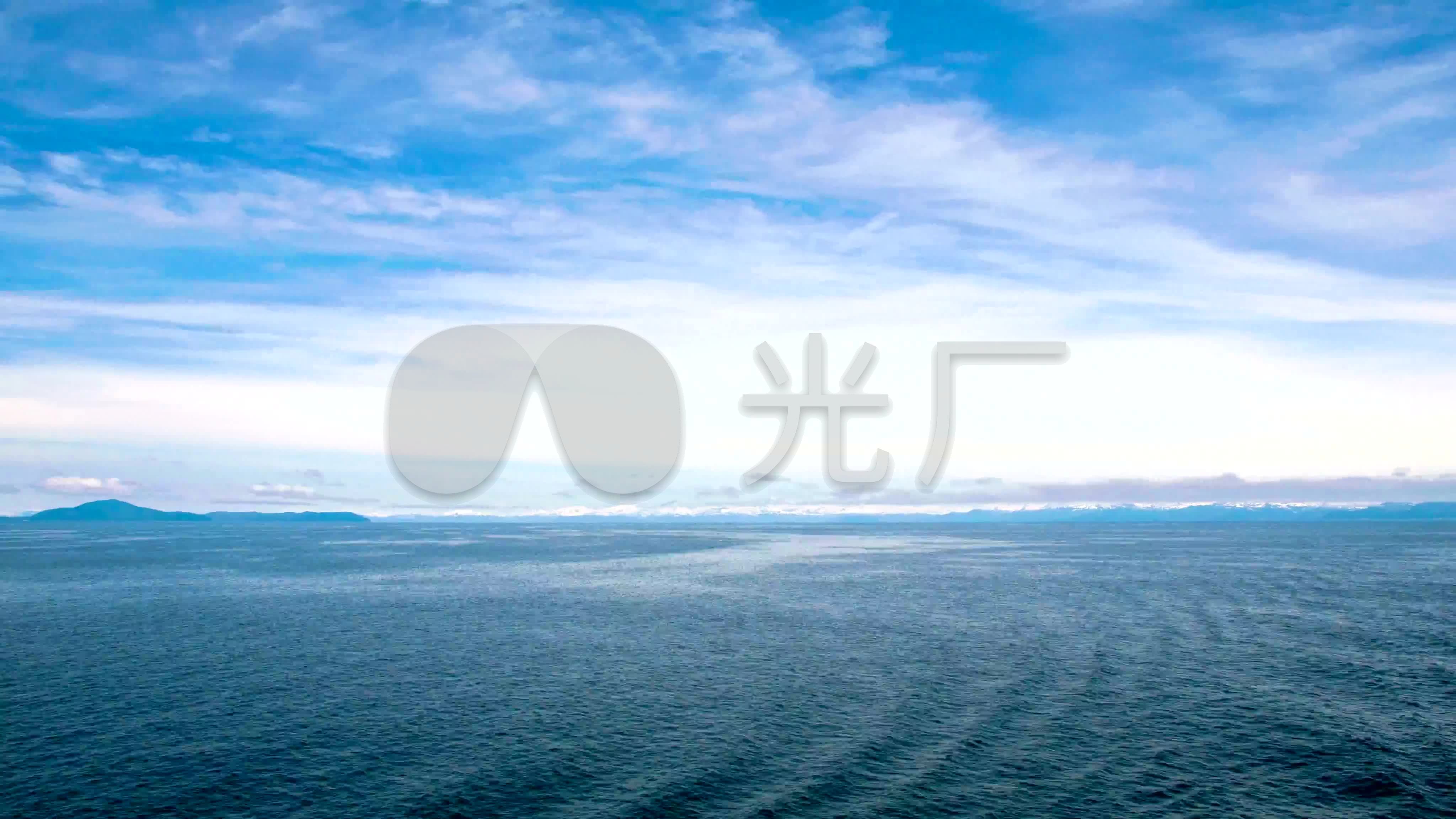 4k高清大海蓝天时间流逝素材