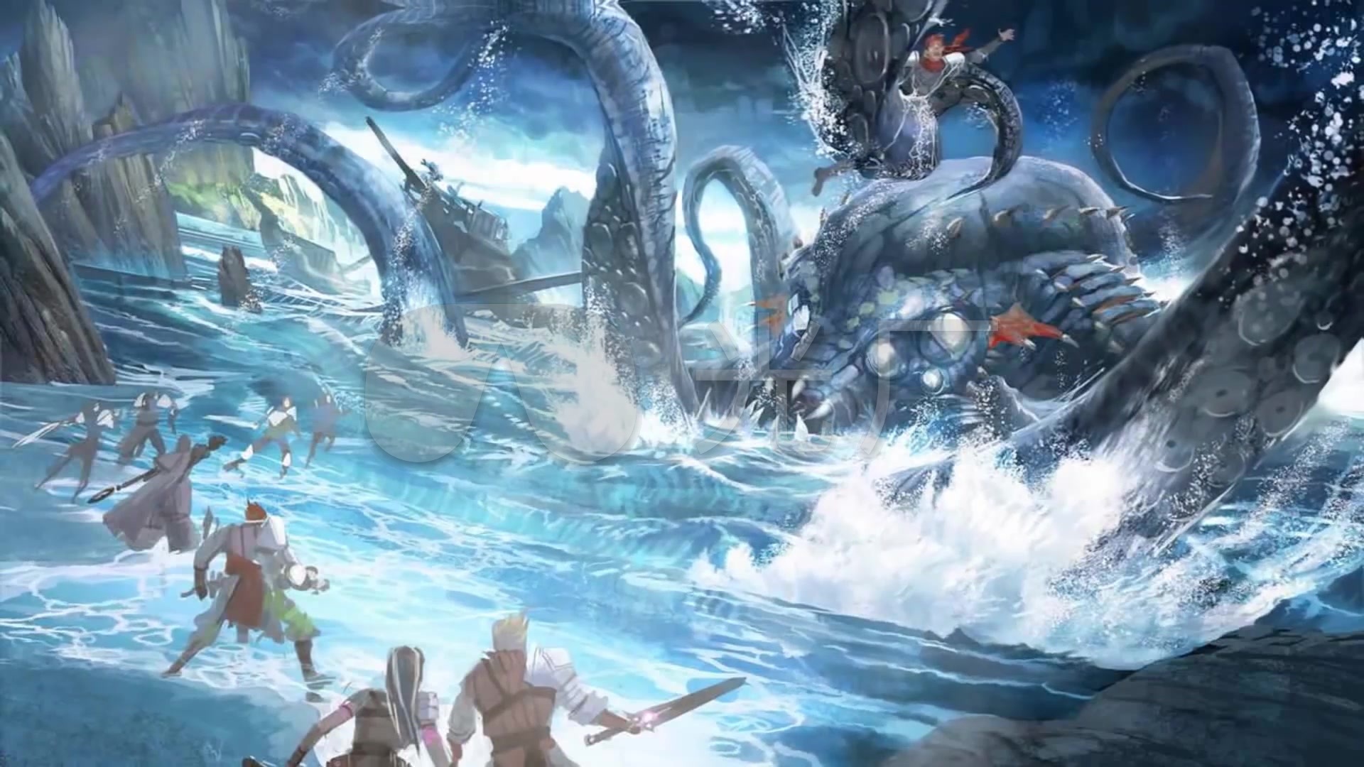 异形来袭水怪魔兽_1920x1080_高清视频素材下载(编号:293674)_舞台