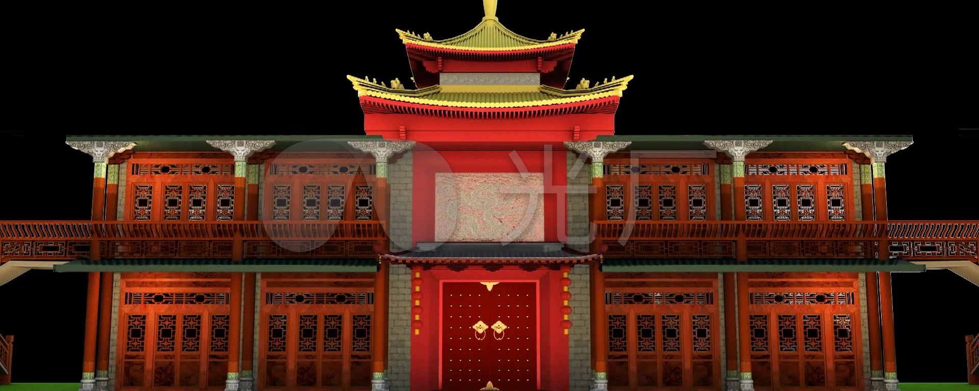 3d全息中式城堡