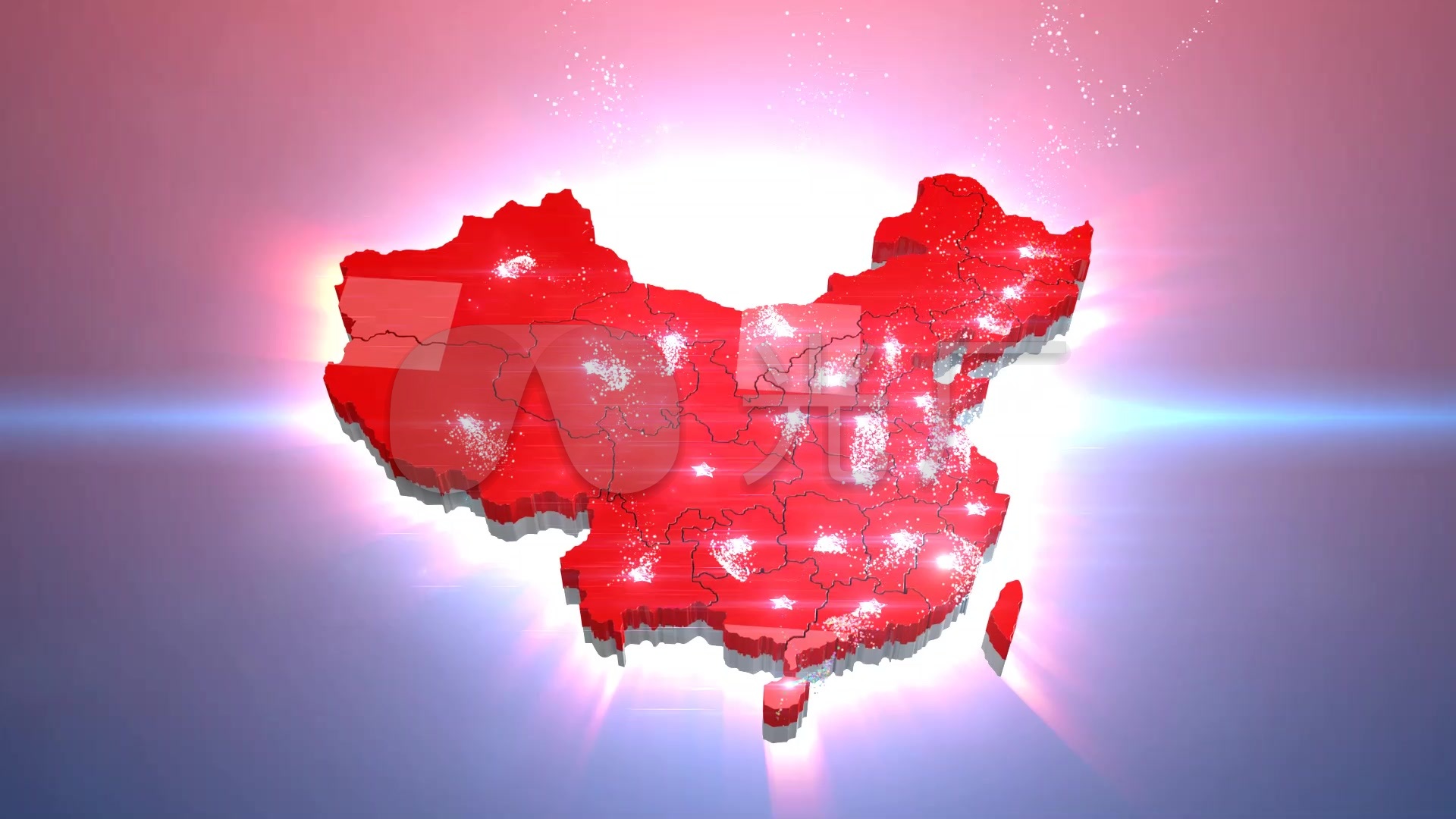 辐射中国地图板块_1920X1080_高清视频素材
