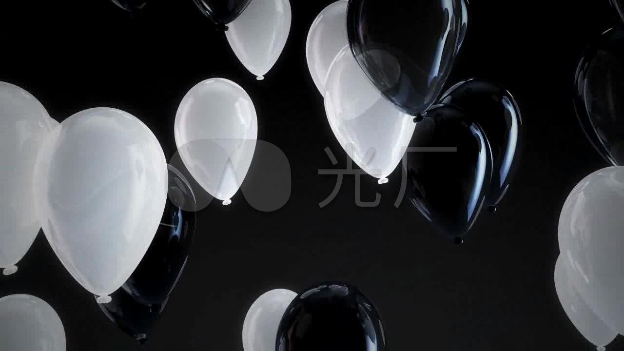 黑白气球_1280x720_高清视频素材下载(编号:326416)