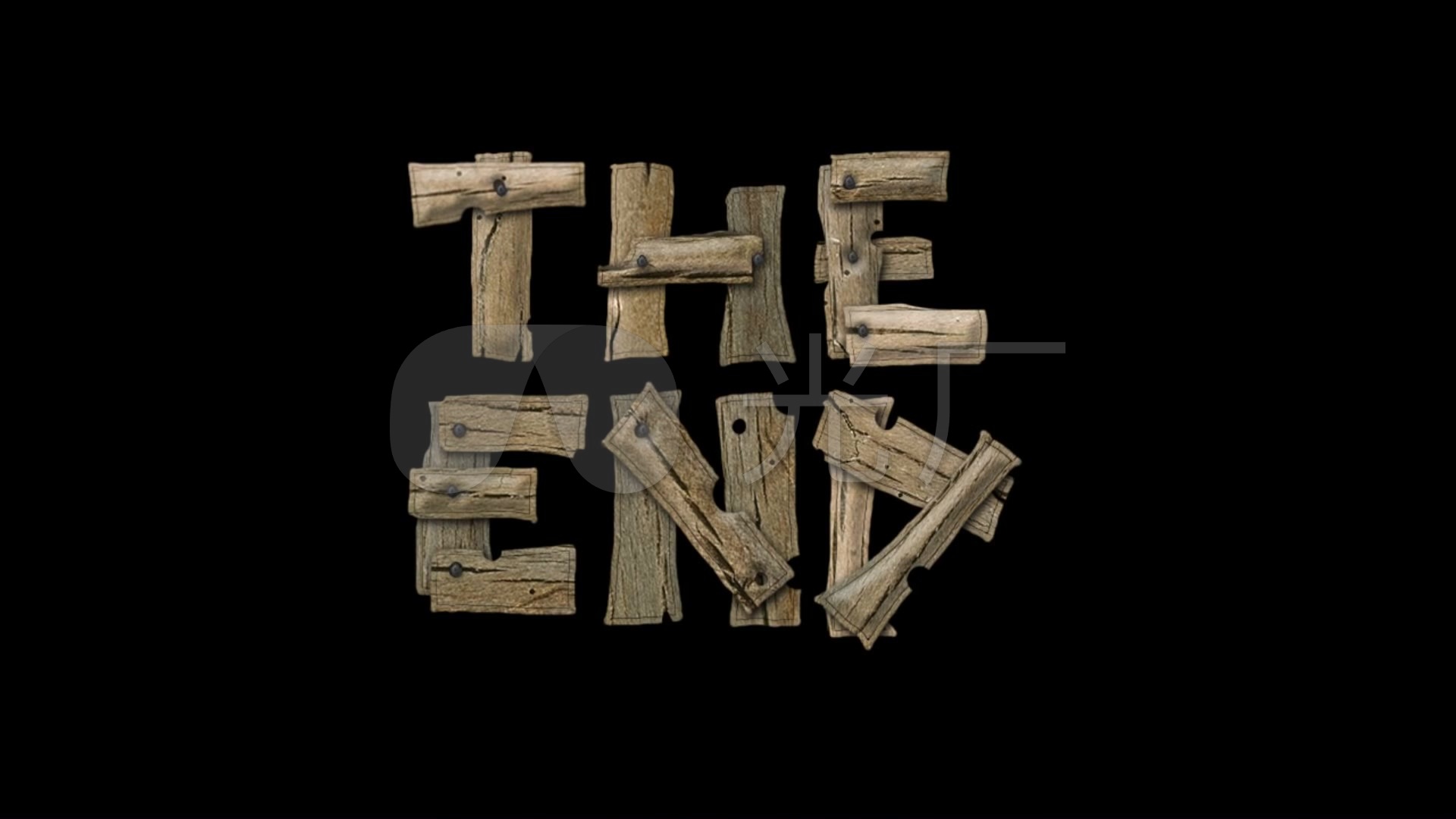 创意木板拼贴theend片尾结束素材_1920x1080_高清视频