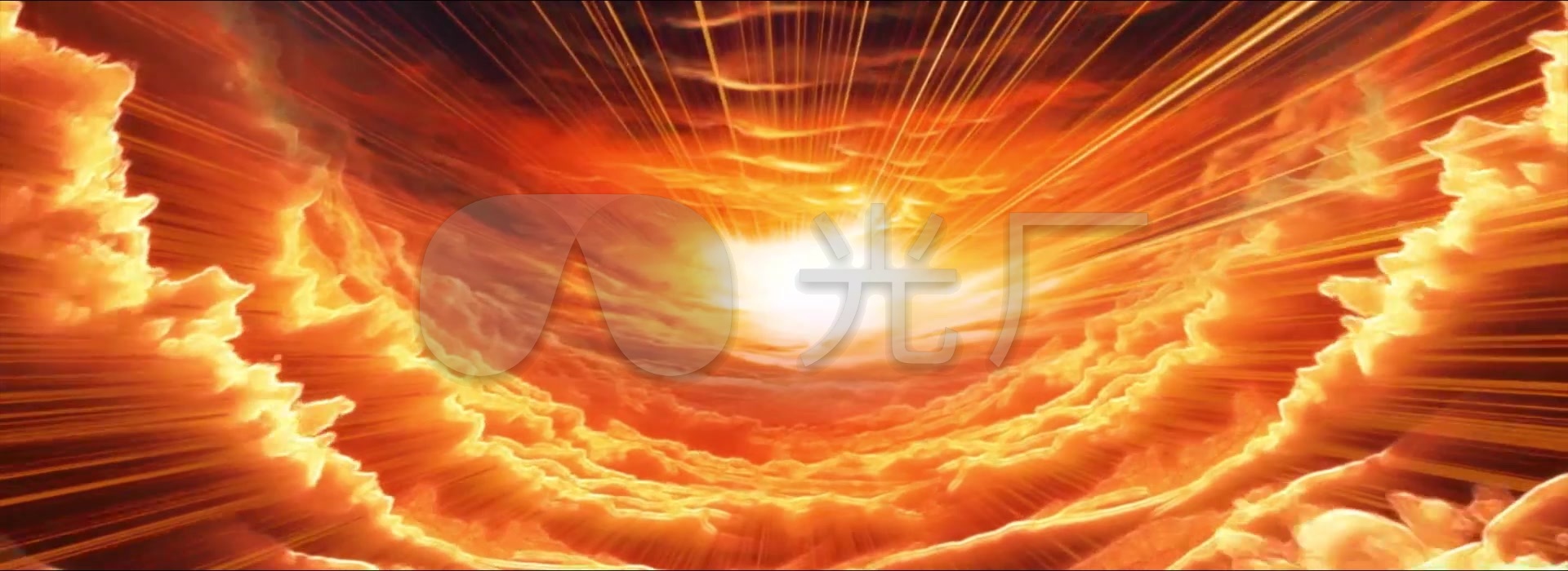 视频素材 舞台背景 开场大气 大气磅礴云海翻腾金光四射  来自视频