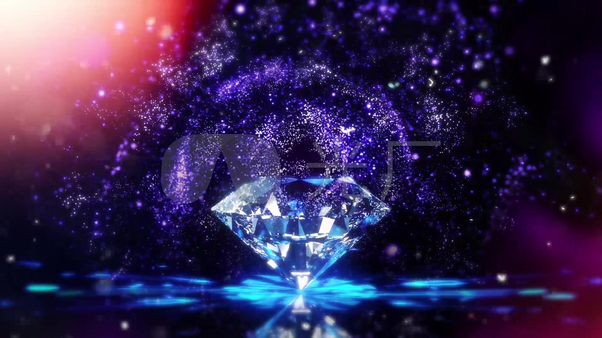 唯美浪漫星空钻石3d全息钻石视频素材