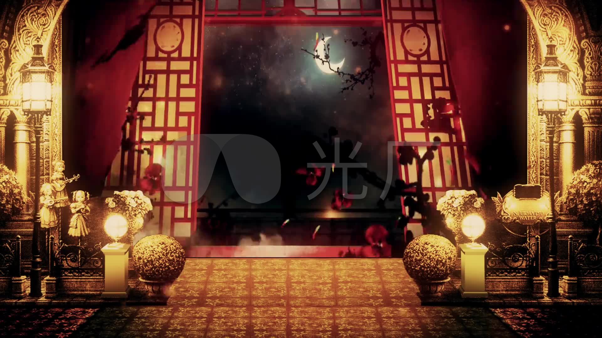 视频素材 舞台背景 中国风背景 古风静夜思中国风复古神秘古香古色