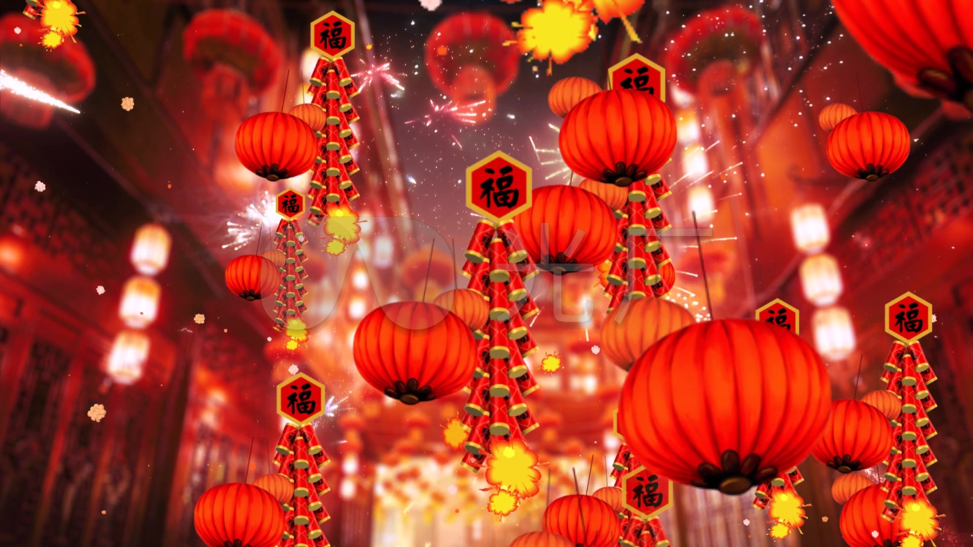 春节灯笼宫灯大红灯笼_1920x1080_高清视频素材下载
