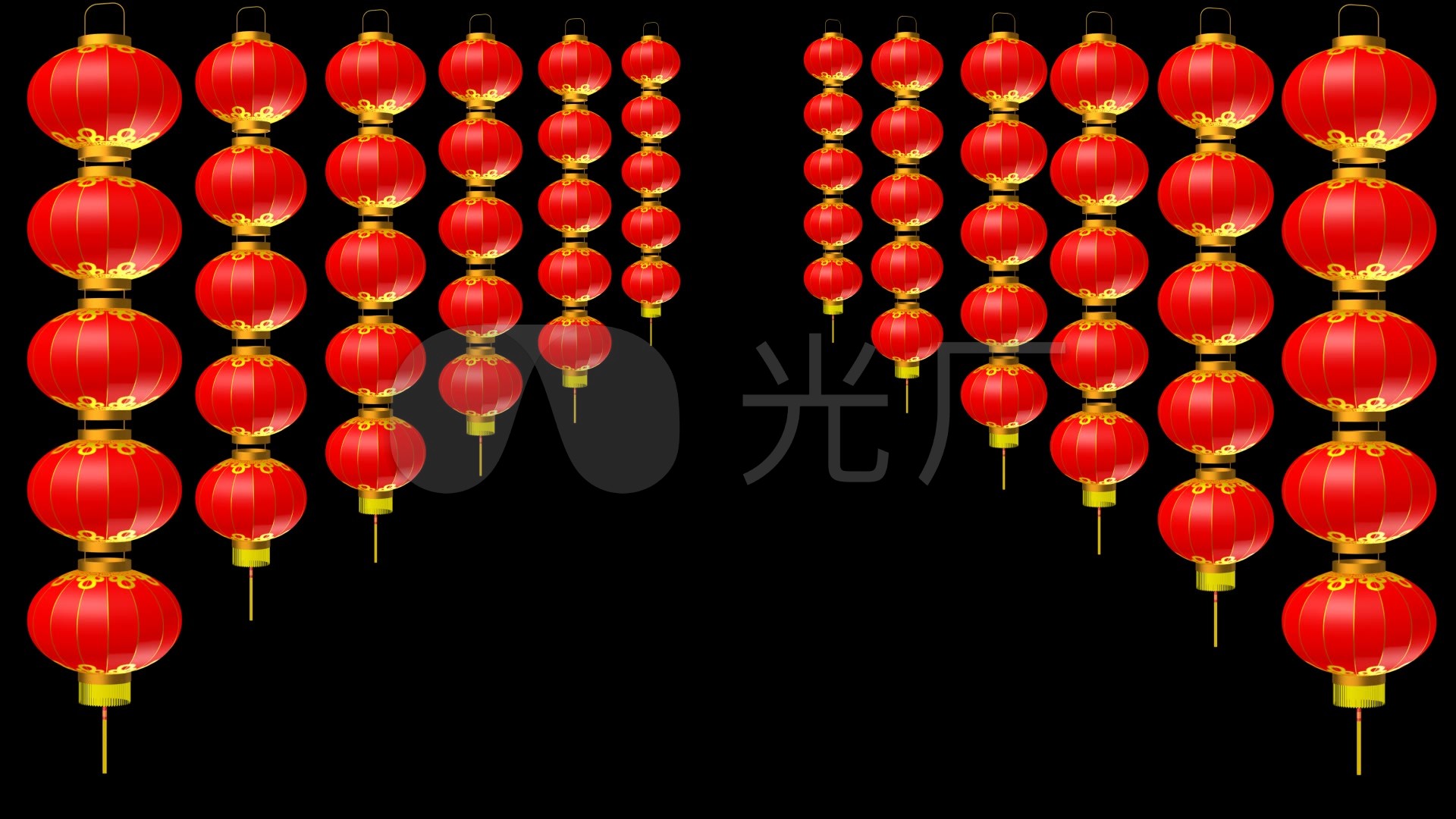 12串灯笼串旋转透明通道视频_1920x1080_高清视频素材下载(编号