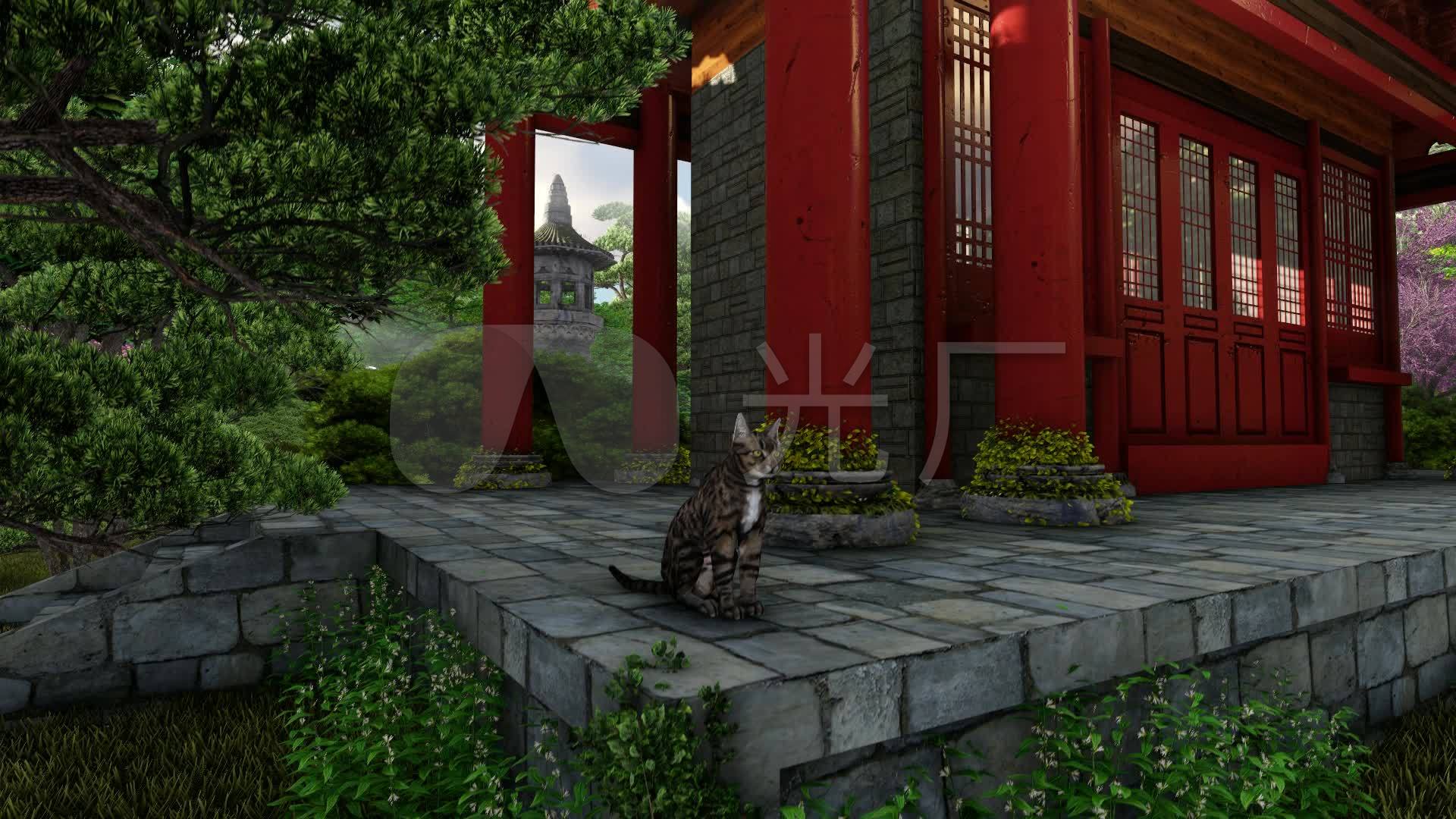 中式古代庭院古建筑