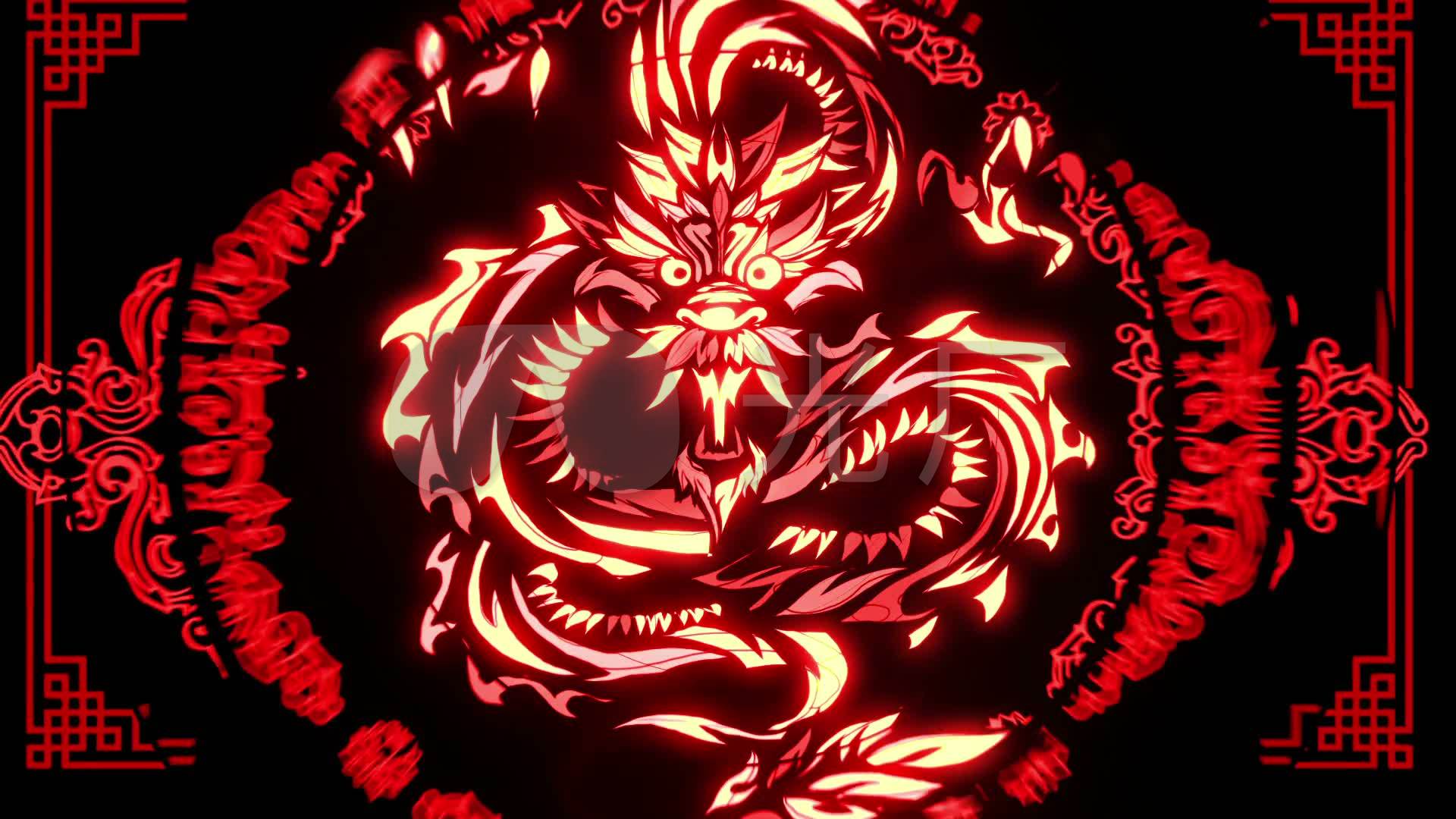 大气极品中国龙闪烁变化resolume_1920x1080_高清视频素材下载(编号