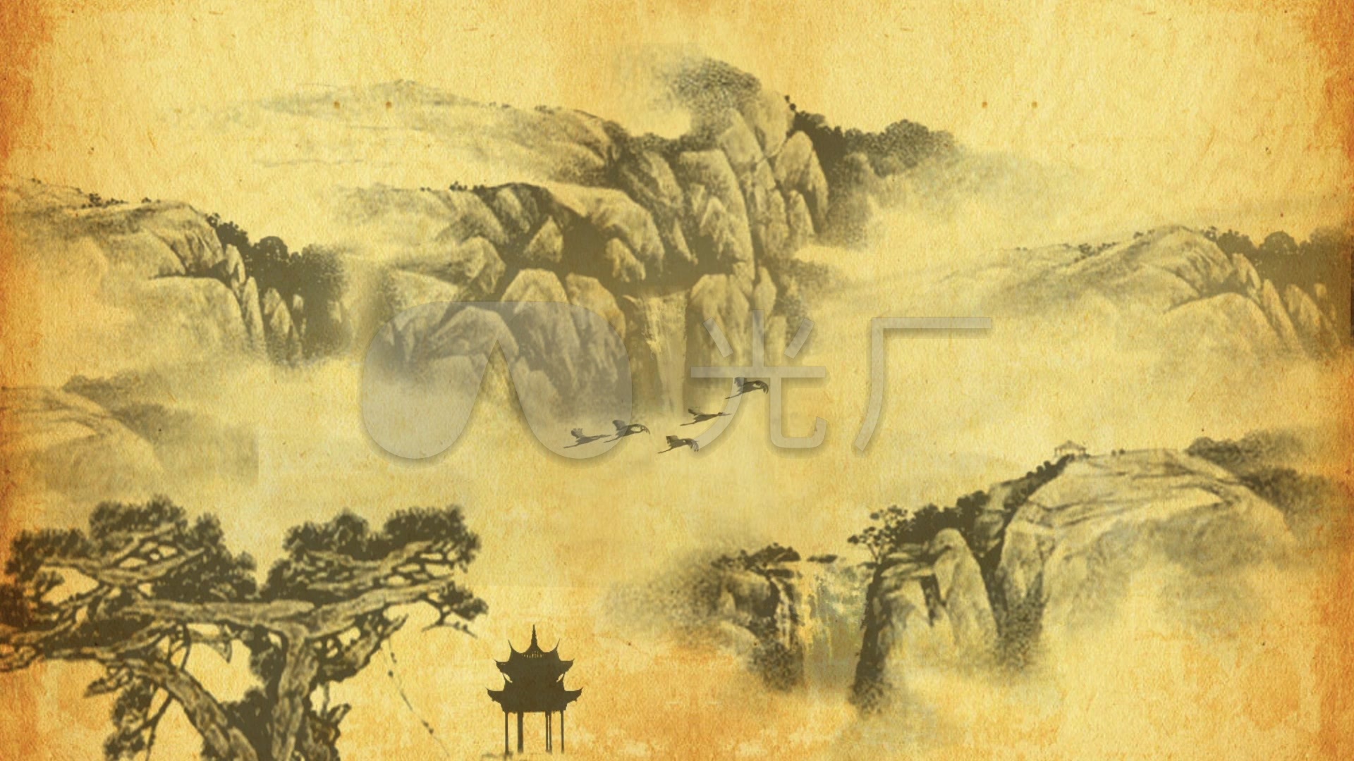 水墨中国风山水风景画