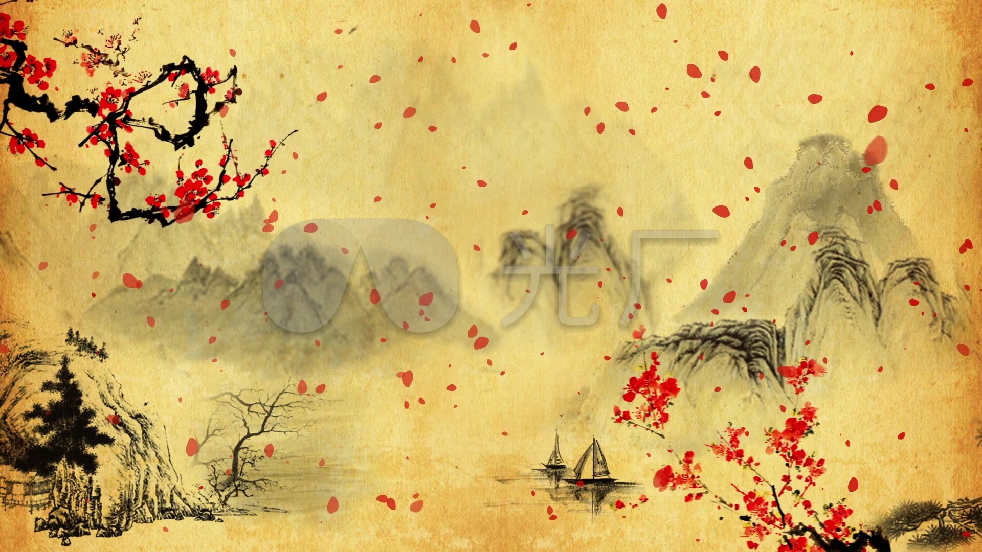 1920x1080中国风壁纸,1920x1080中国风古典 水墨中国风山水风景画_1920x1080_高清视频素材下载