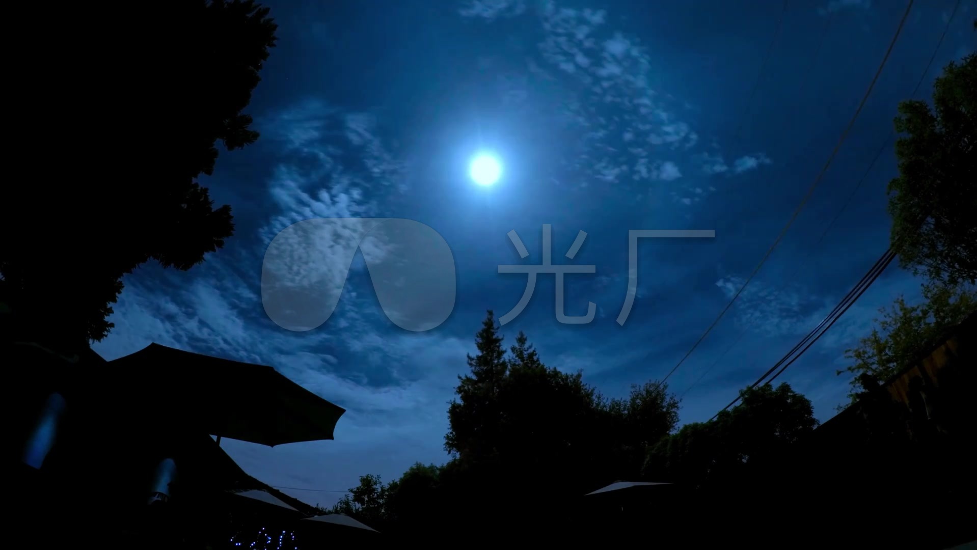 月黑风高夜晚意境视频