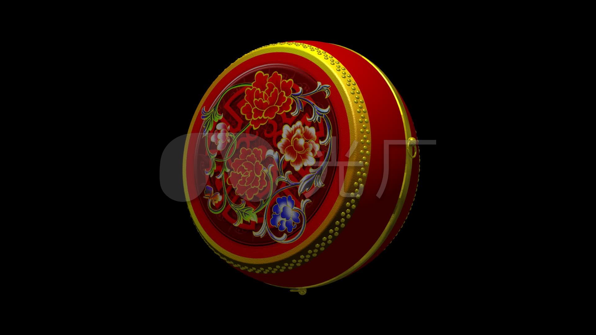 可循环带通道3d高精度建模中国鼓_1920x1080_高清视频