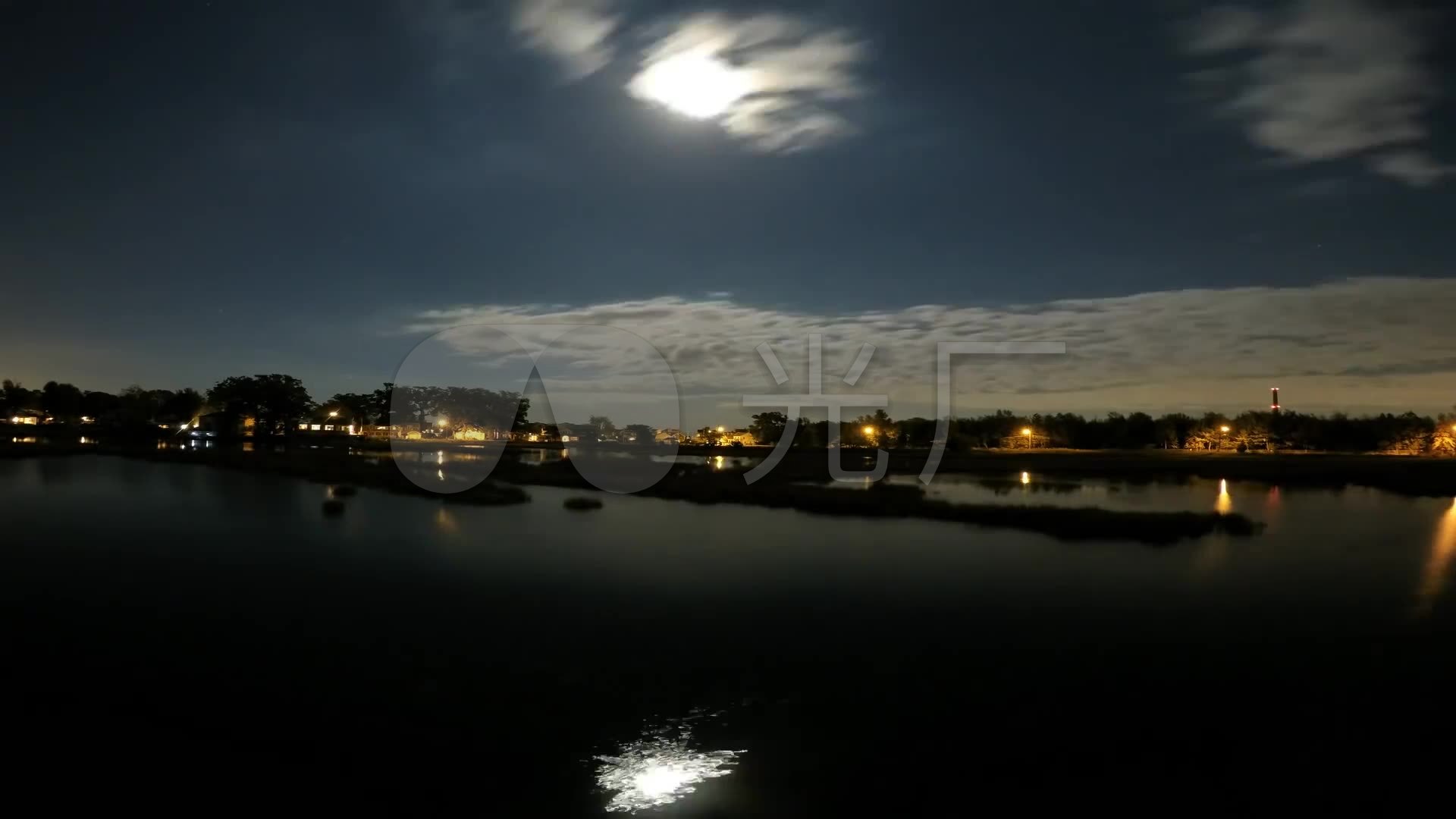 大海潮汐夜晚月亮延时缩时实拍视频素材宣传