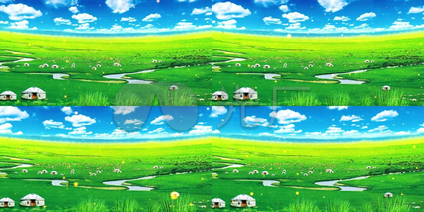 草原蒙古包牧场视频_1600x800_高清视频素材下载(编号