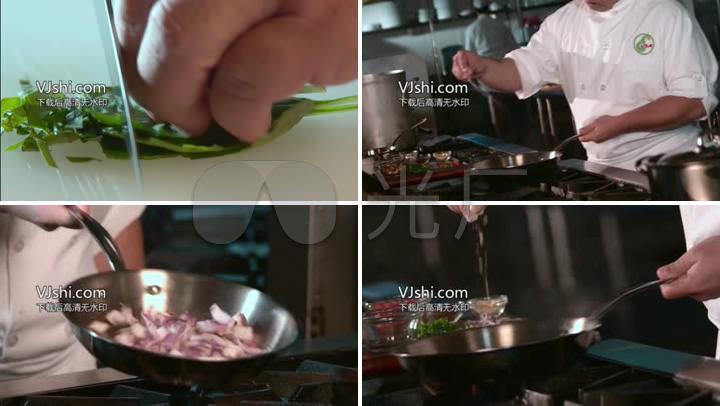 美食视频 切菜炒菜 厨师做菜 美食宣传