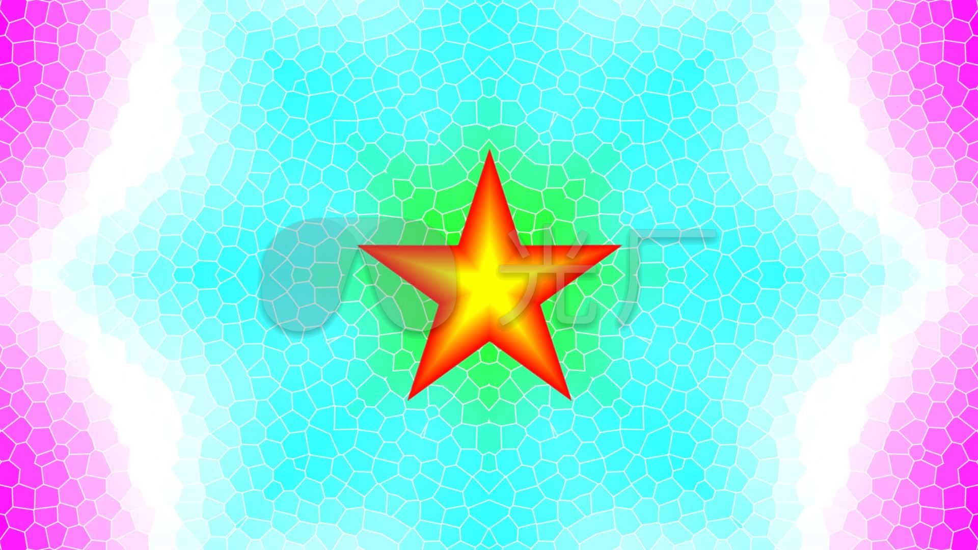 闪光放射五角星片头素材_1920x1080_高清视频素材下载(编号:417661)