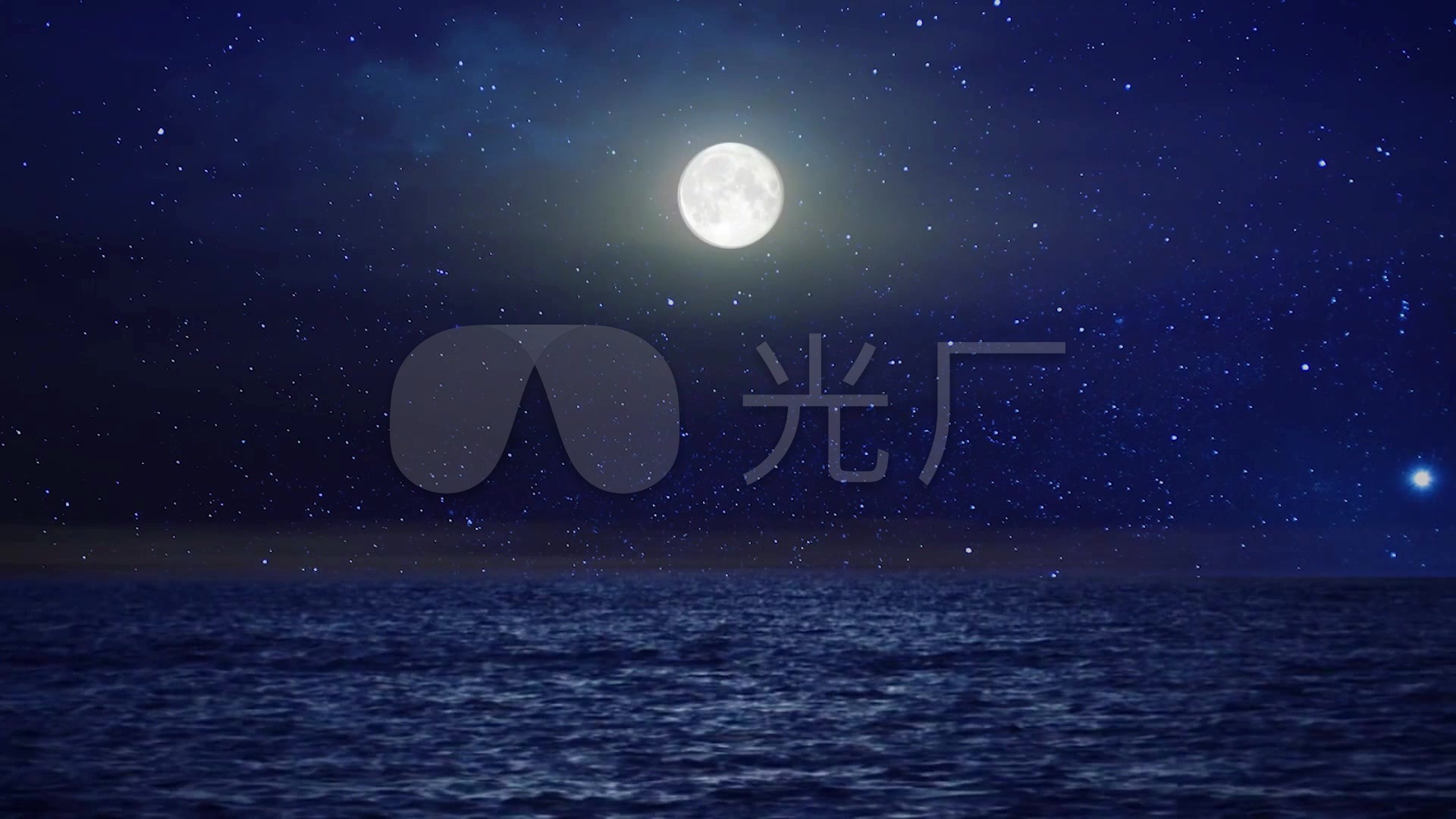 海面月夜,大海,海浪,圆月,月亮,唯美_1920x1080_高清