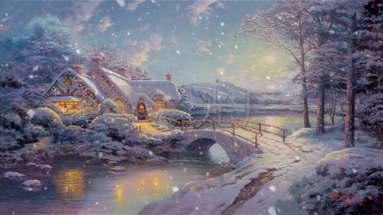 圣诞节,平安夜,白雪公主背景,下雪,雪花